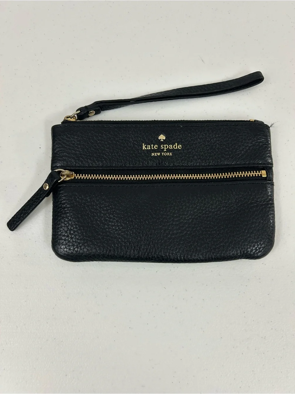 Kate Spade Black and Gold Wristlet